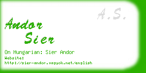 andor sier business card